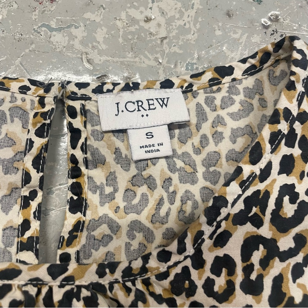 J. Crew Animal Print Puff Sleeve Blouse - Picture 2 of 4